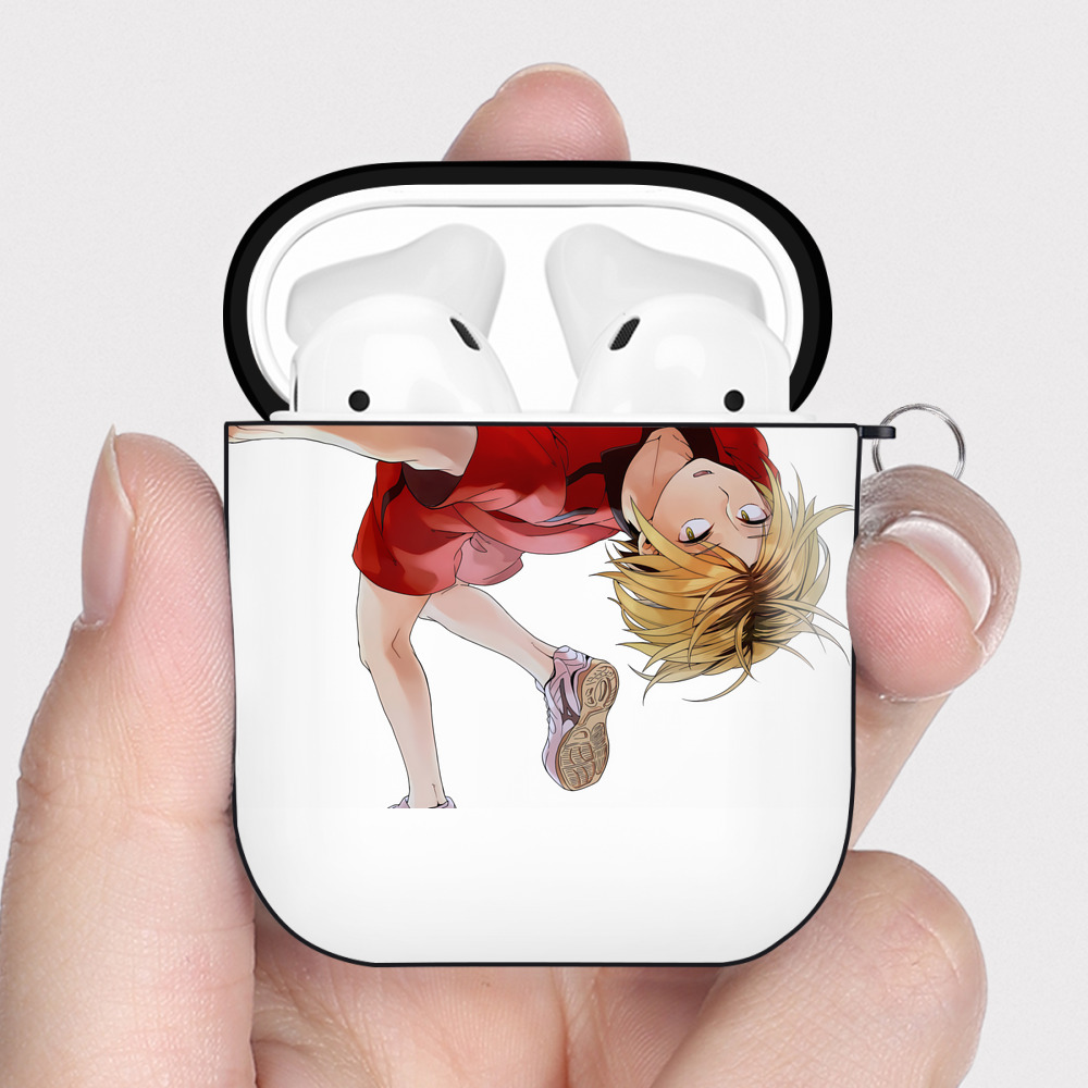 （画像用） ハイキュー!! Haikyu!! AirPods 第2世代保護ケース ハードシェル ブラック 耐衝撃・防指紋・カラビナ付き