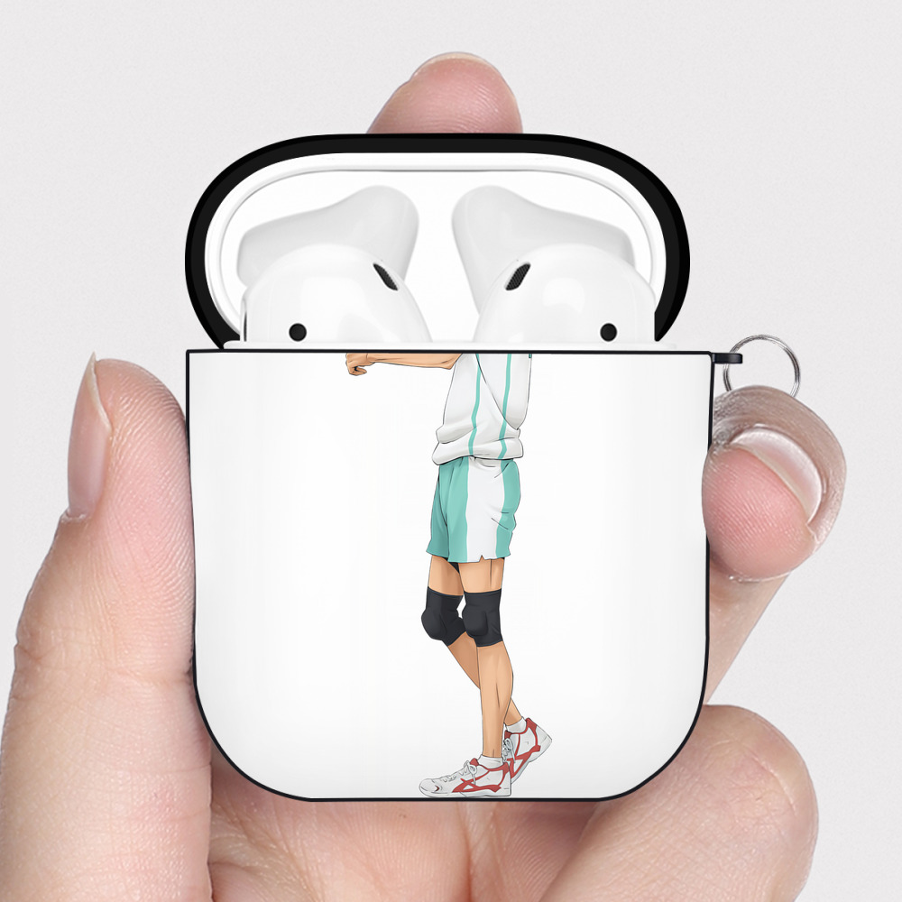 （画像用） ハイキュー!! Haikyu!! AirPods 第2世代保護ケース ハードシェル ブラック 耐衝撃・防指紋・カラビナ付き