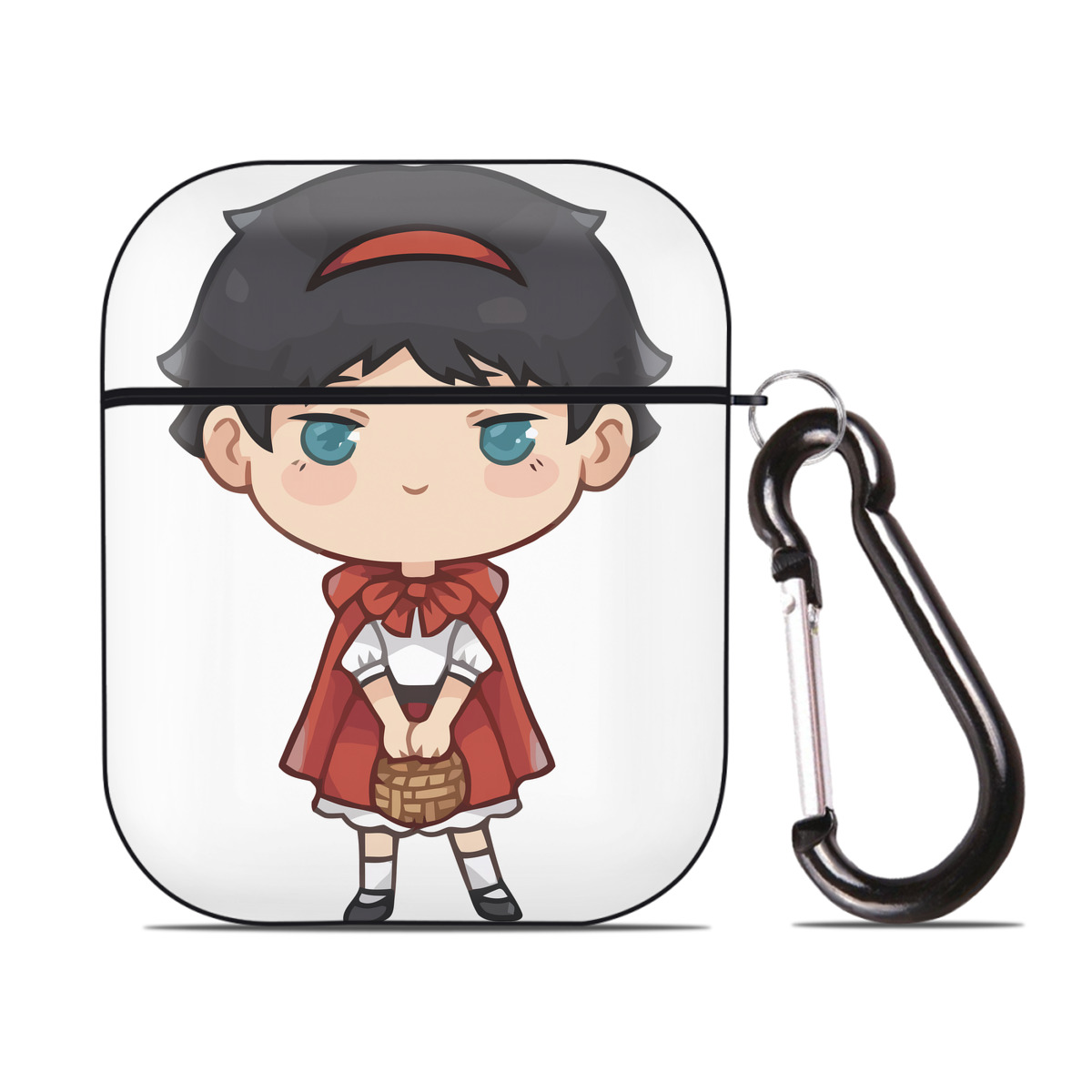 （画像用） ハイキュー!! Haikyu!! AirPods 第2世代保護ケース ハードシェル ブラック 耐衝撃・防指紋・カラビナ付き