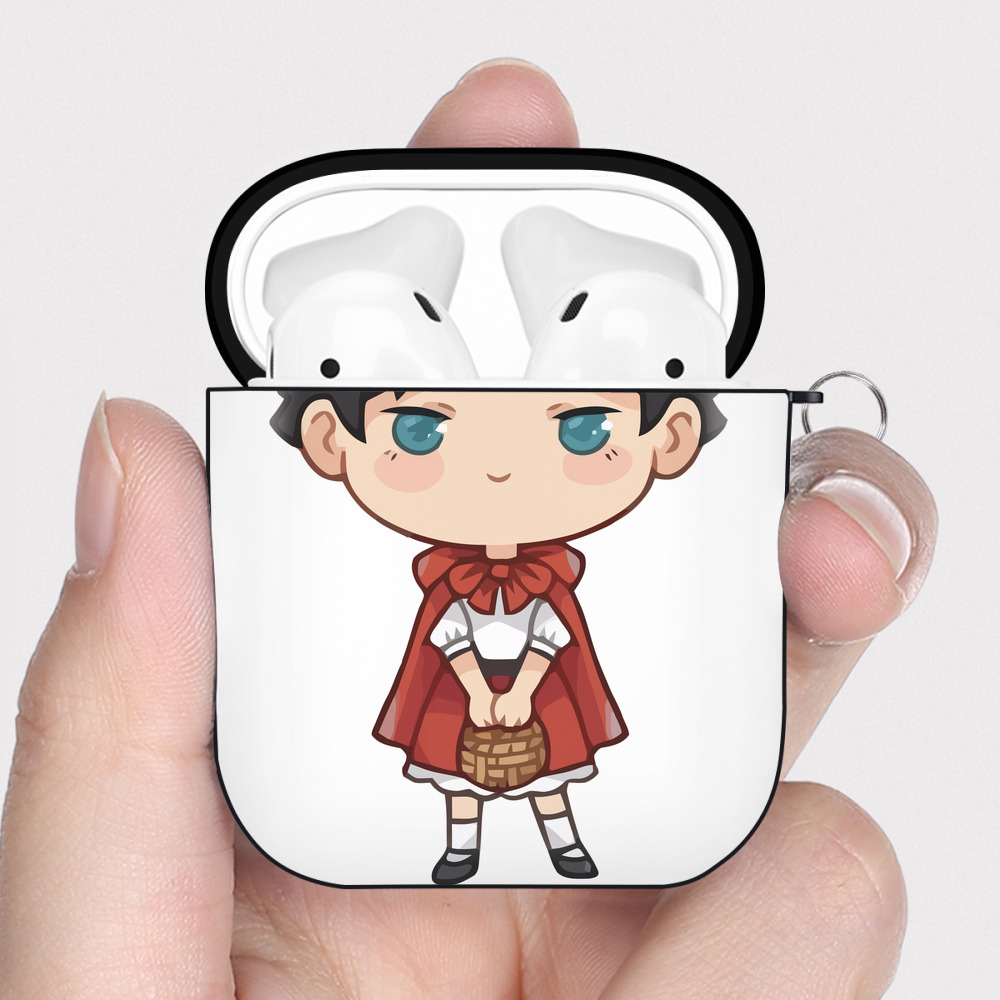 （画像用） ハイキュー!! Haikyu!! AirPods 第2世代保護ケース ハードシェル ブラック 耐衝撃・防指紋・カラビナ付き