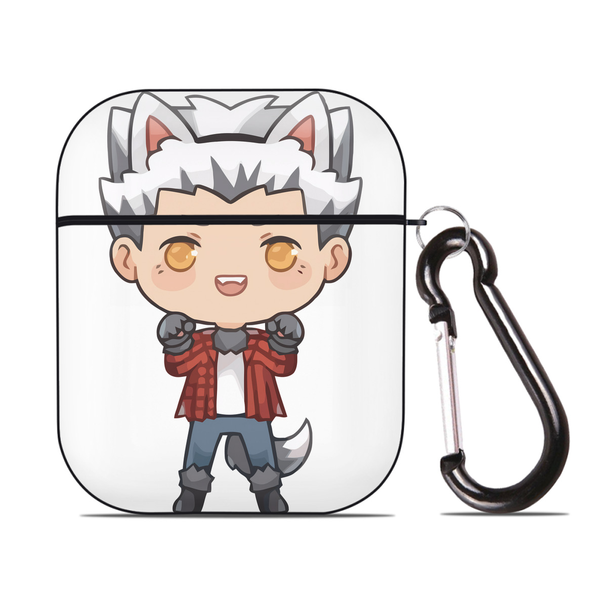 （画像用） ハイキュー!! Haikyu!! AirPods 第2世代保護ケース ハードシェル ブラック 耐衝撃・防指紋・カラビナ付き