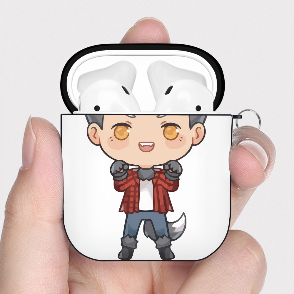 （画像用） ハイキュー!! Haikyu!! AirPods 第2世代保護ケース ハードシェル ブラック 耐衝撃・防指紋・カラビナ付き