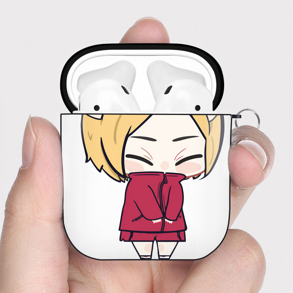 （画像用） ハイキュー!! Haikyu!! AirPods 第2世代保護ケース ハードシェル ブラック 耐衝撃・防指紋・カラビナ付き