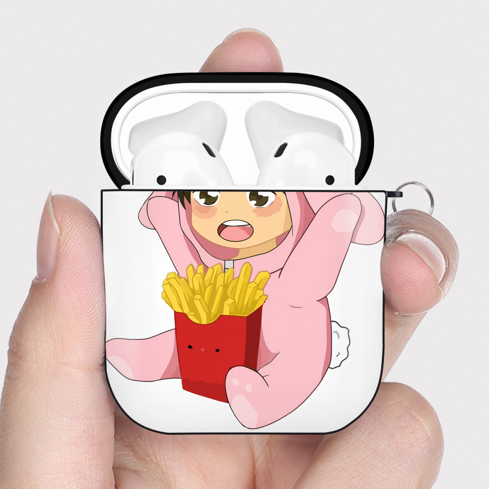 （画像用） ハイキュー!! Haikyu!! AirPods 第2世代保護ケース ハードシェル ブラック 耐衝撃・防指紋・カラビナ付き