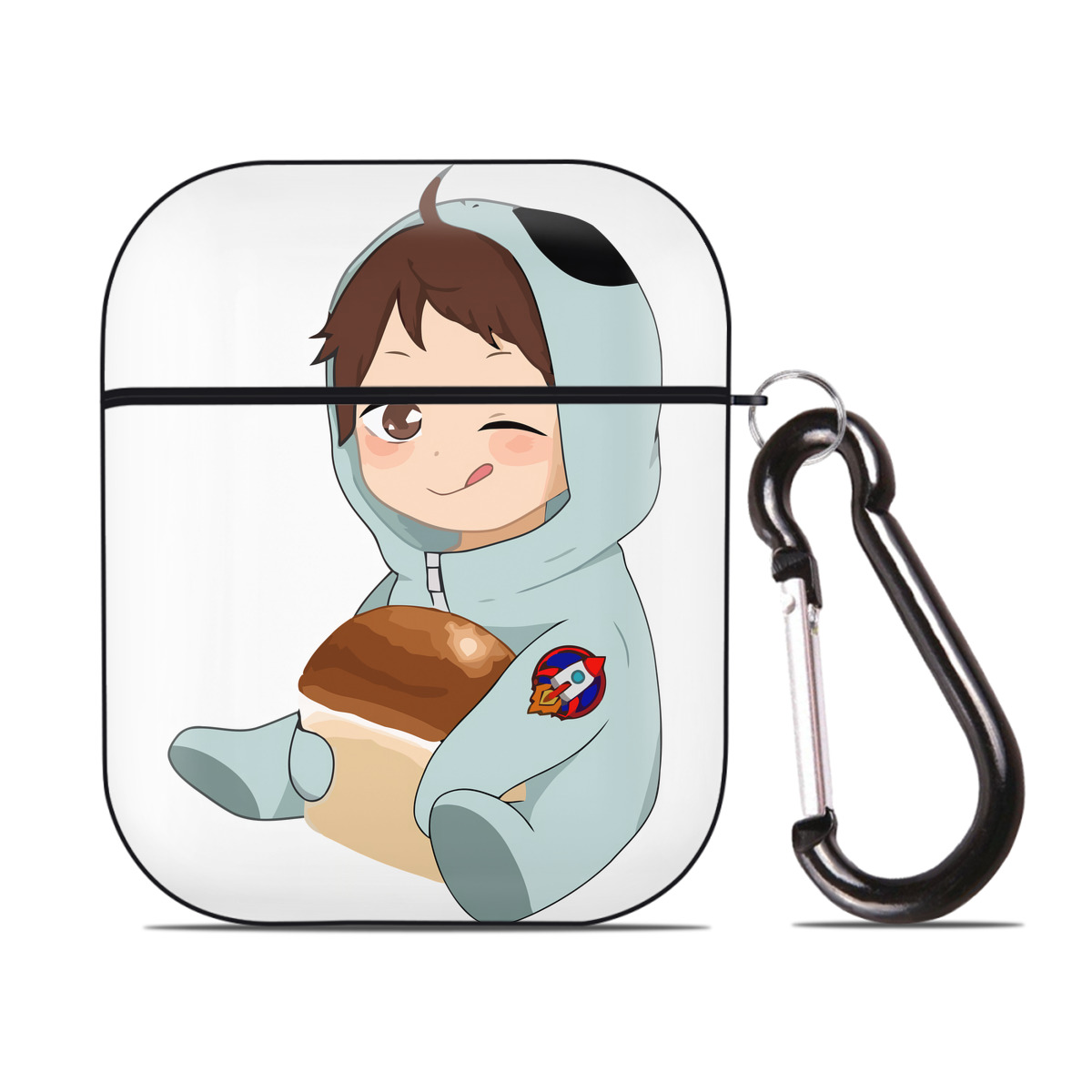 （画像用） ハイキュー!! Haikyu!! AirPods 第2世代保護ケース ハードシェル ブラック 耐衝撃・防指紋・カラビナ付き