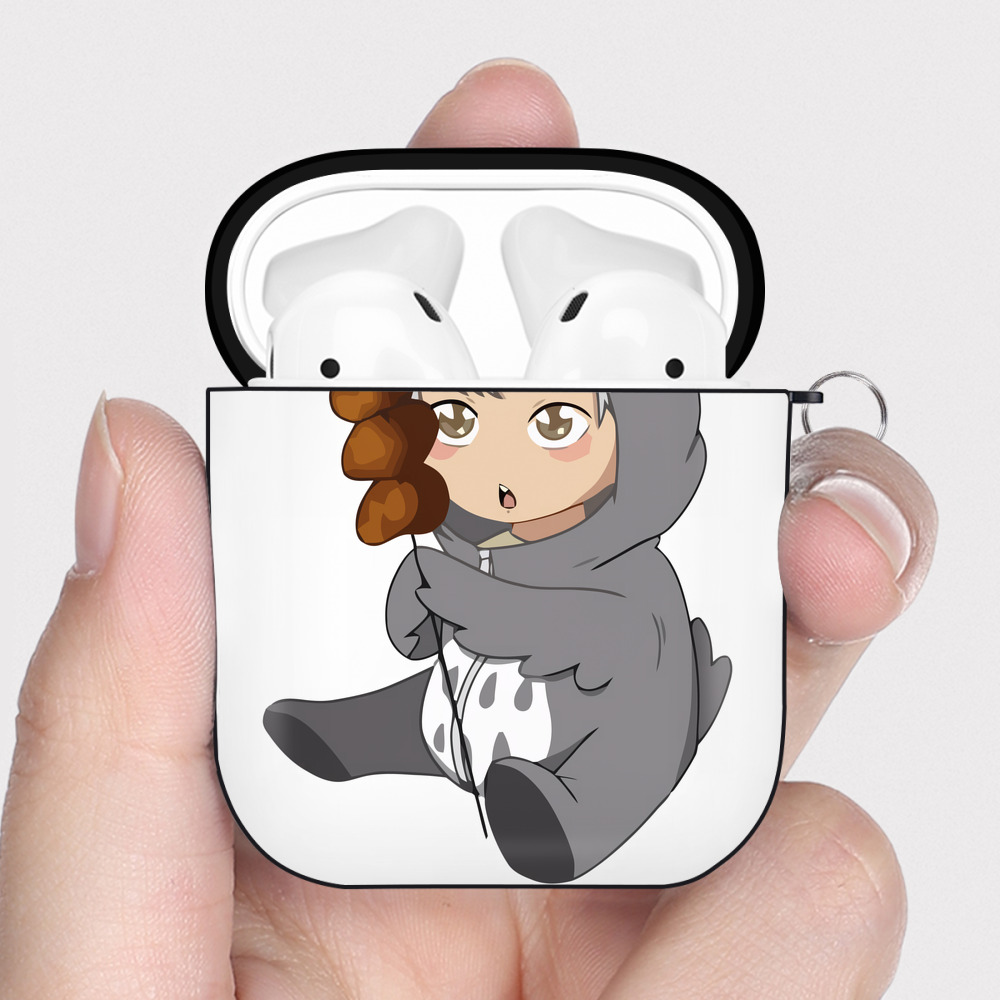 （画像用） ハイキュー!! Haikyu!! AirPods 第2世代保護ケース ハードシェル ブラック 耐衝撃・防指紋・カラビナ付き