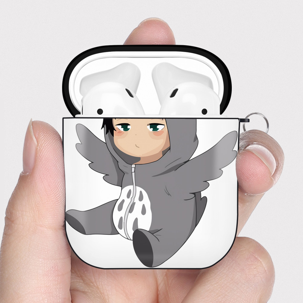 （画像用） ハイキュー!! Haikyu!! AirPods 第2世代保護ケース ハードシェル ブラック 耐衝撃・防指紋・カラビナ付き