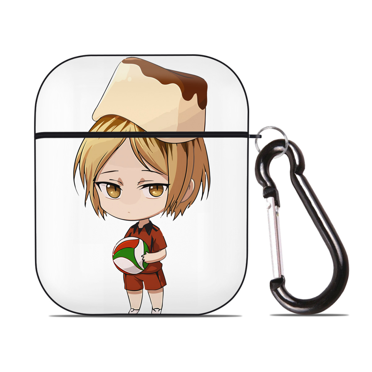 （画像用） ハイキュー!! Haikyu!! AirPods 第2世代保護ケース ハードシェル ブラック 耐衝撃・防指紋・カラビナ付き