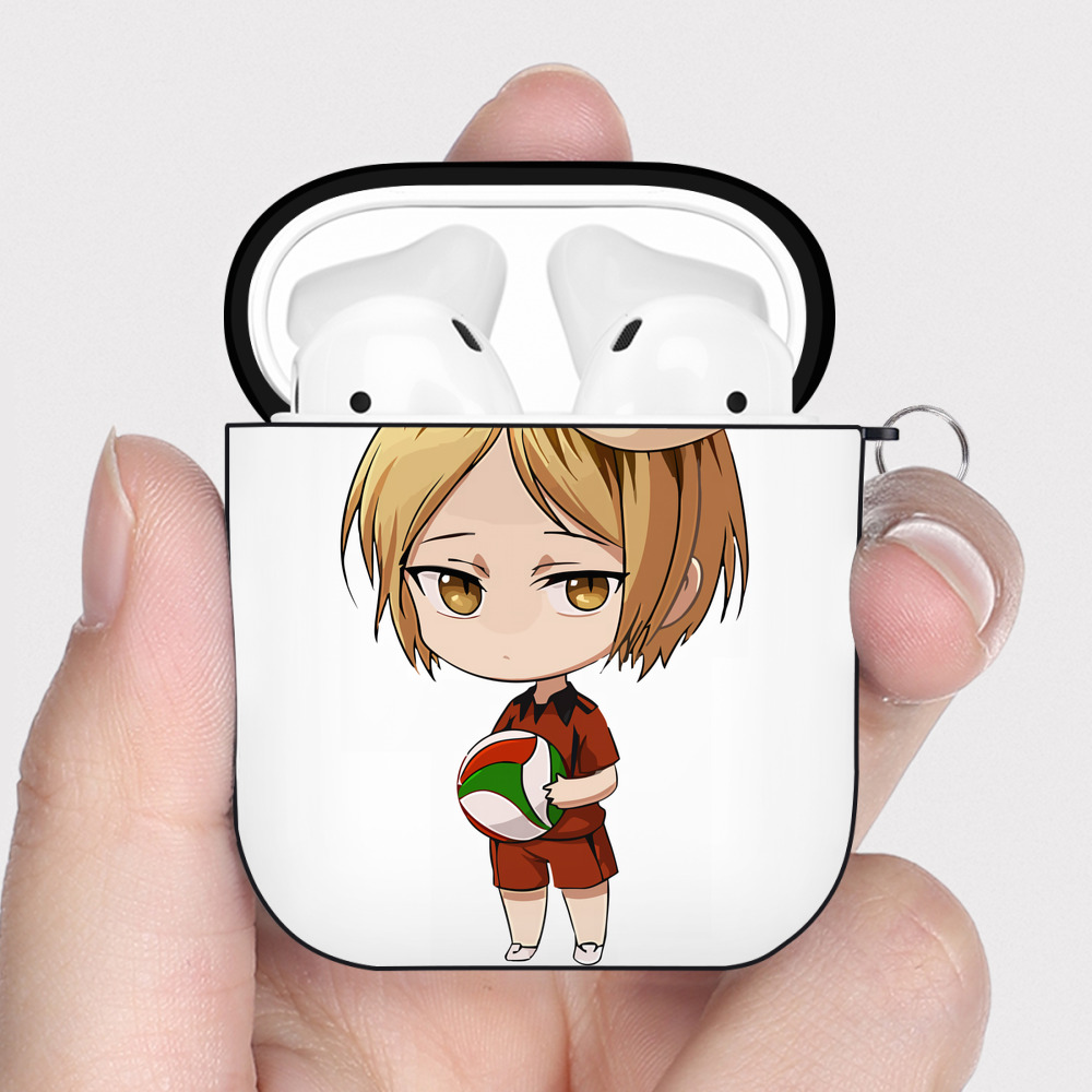 （画像用） ハイキュー!! Haikyu!! AirPods 第2世代保護ケース ハードシェル ブラック 耐衝撃・防指紋・カラビナ付き