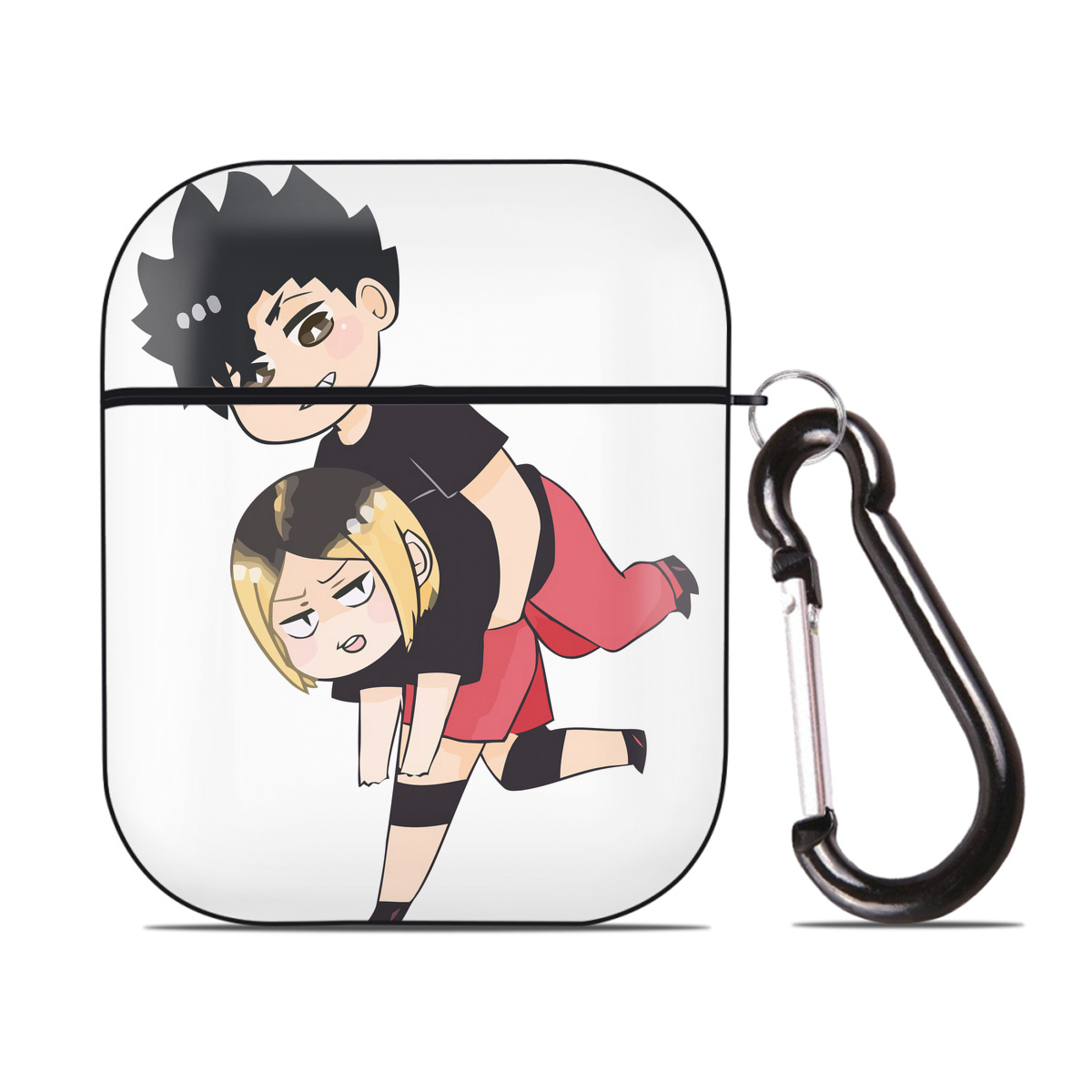 （画像用） ハイキュー!! Haikyu!! AirPods 第2世代保護ケース ハードシェル ブラック 耐衝撃・防指紋・カラビナ付き