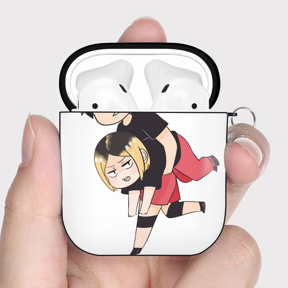 （画像用） ハイキュー!! Haikyu!! AirPods 第2世代保護ケース ハードシェル ブラック 耐衝撃・防指紋・カラビナ付き