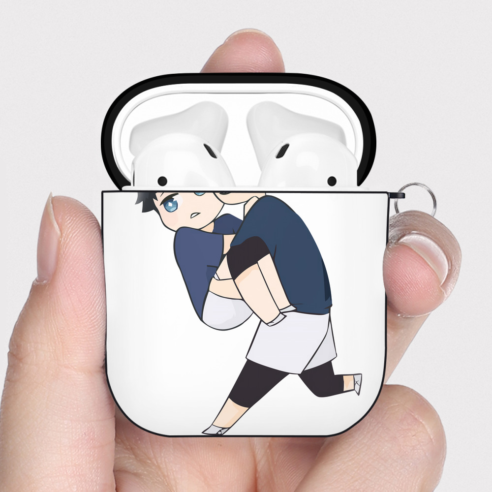 （画像用） ハイキュー!! Haikyu!! AirPods 第2世代保護ケース ハードシェル ブラック 耐衝撃・防指紋・カラビナ付き
