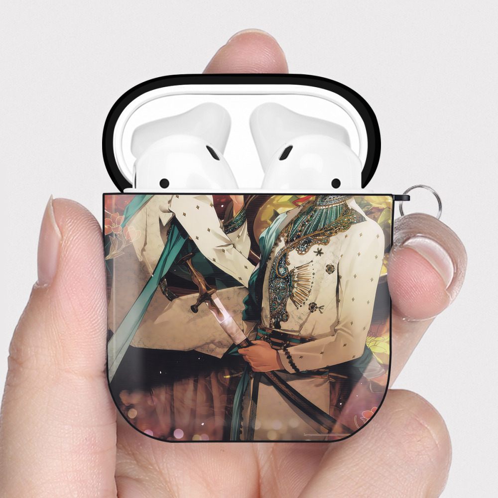 （画像用） ハイキュー!! Haikyu!! AirPods 第2世代保護ケース ハードシェル ブラック 耐衝撃・防指紋・カラビナ付き