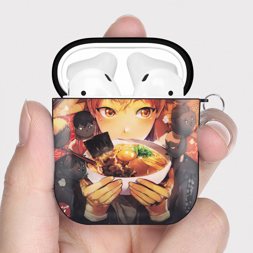 （画像用） ハイキュー!! Haikyu!! AirPods 第2世代保護ケース ハードシェル ブラック 耐衝撃・防指紋・カラビナ付き