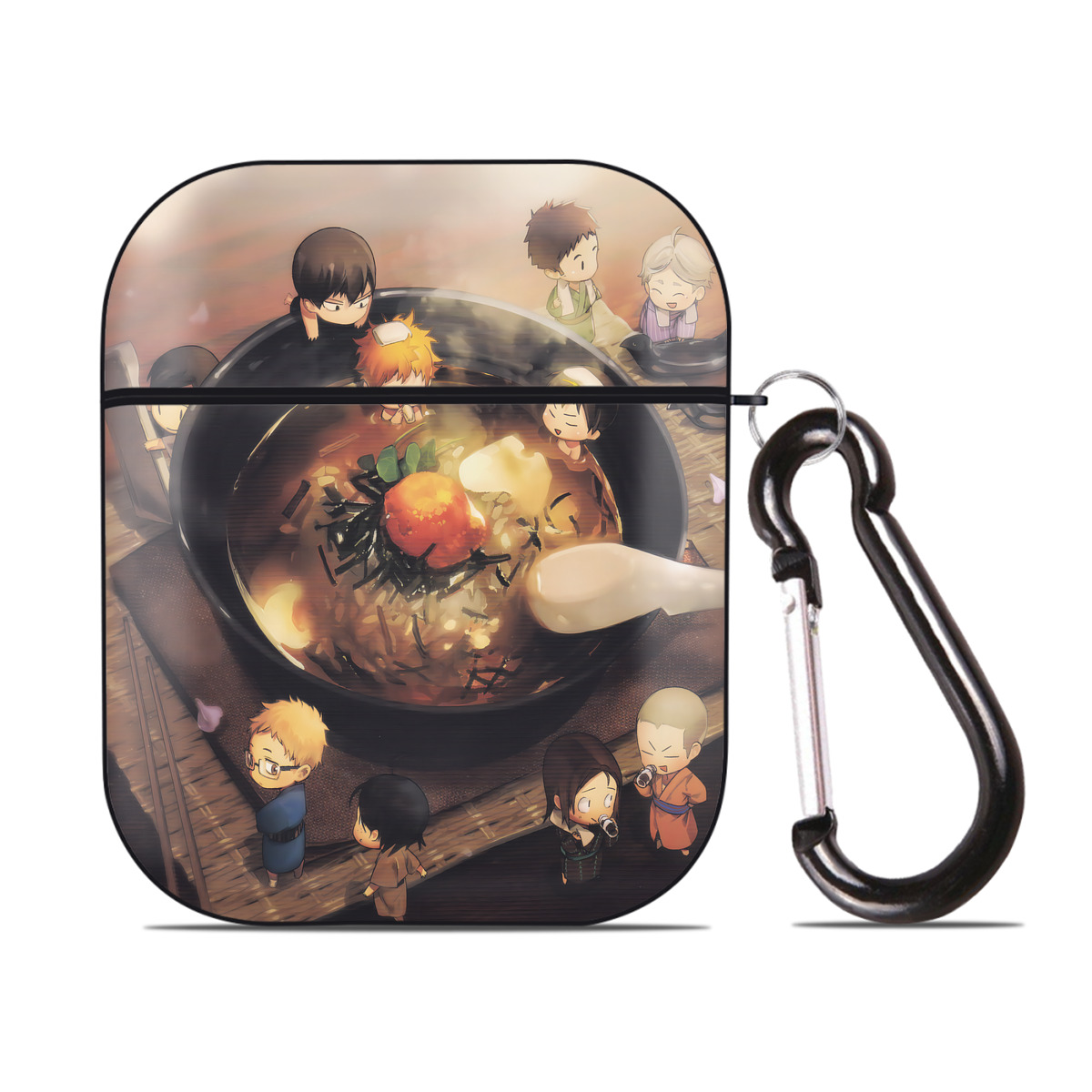 （画像用） ハイキュー!! Haikyu!! AirPods 第2世代保護ケース ハードシェル ブラック 耐衝撃・防指紋・カラビナ付き
