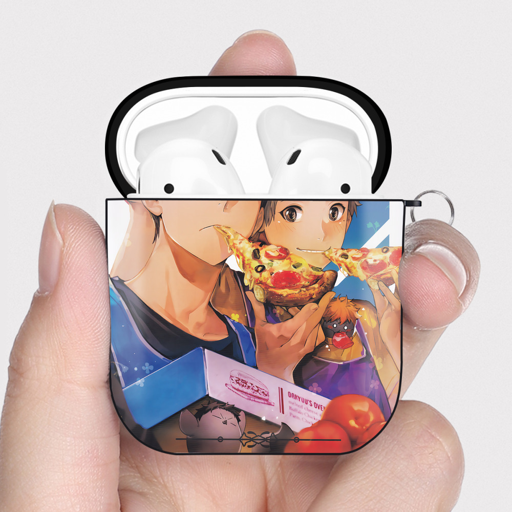 （画像用） ハイキュー!! Haikyu!! AirPods 第2世代保護ケース ハードシェル ブラック 耐衝撃・防指紋・カラビナ付き