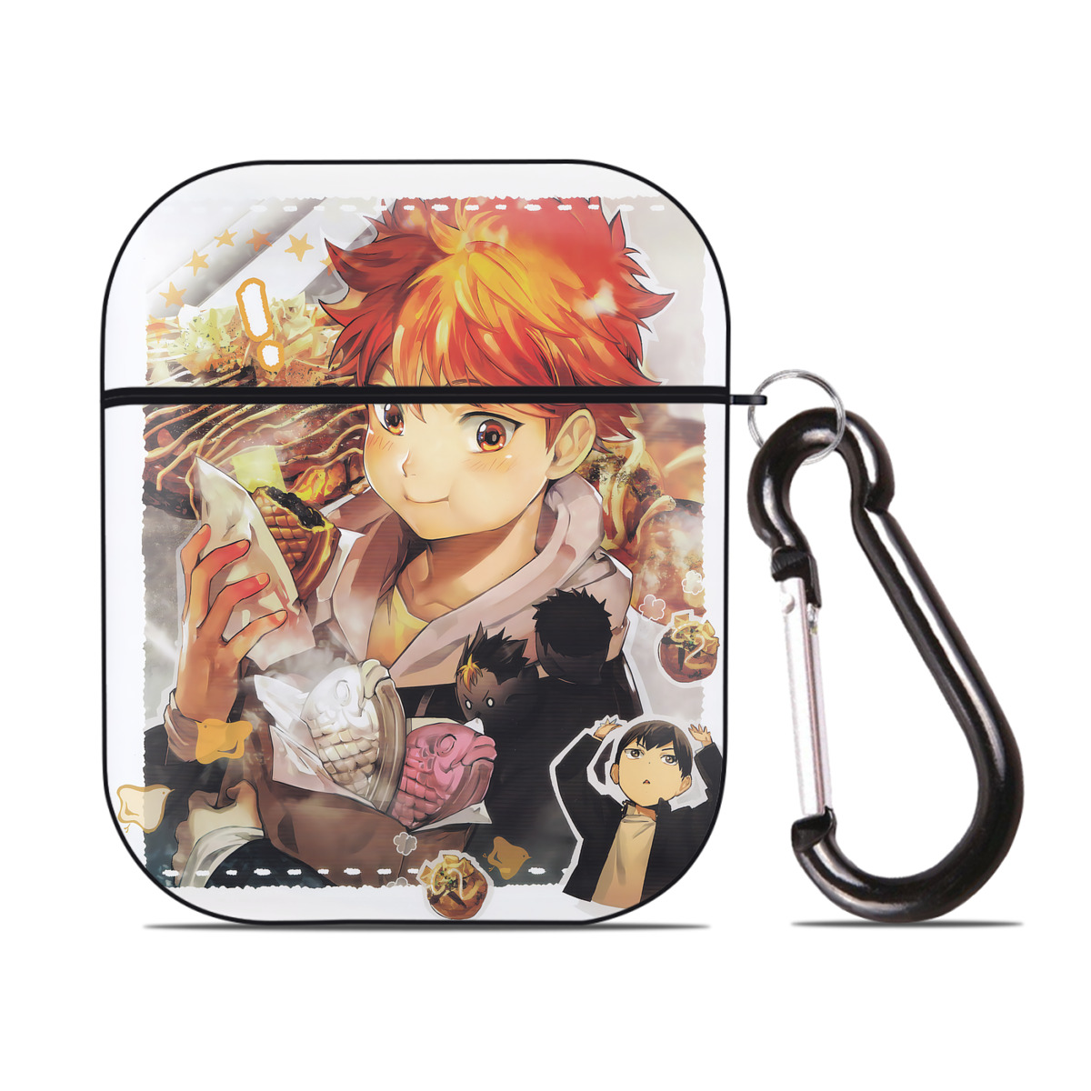 （画像用） ハイキュー!! Haikyu!! AirPods 第2世代保護ケース ハードシェル ブラック 耐衝撃・防指紋・カラビナ付き