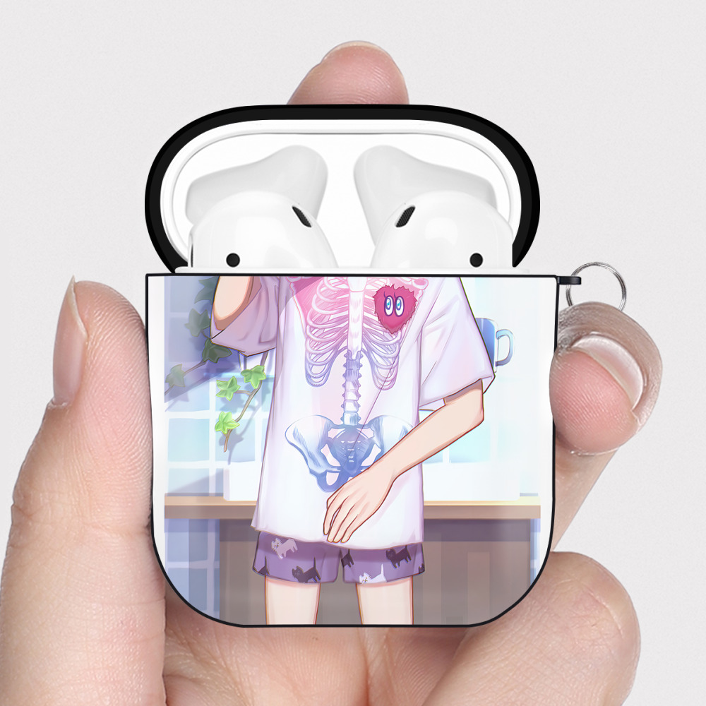 （画像用） ハイキュー!! Haikyu!! AirPods 第2世代保護ケース ハードシェル ブラック 耐衝撃・防指紋・カラビナ付き
