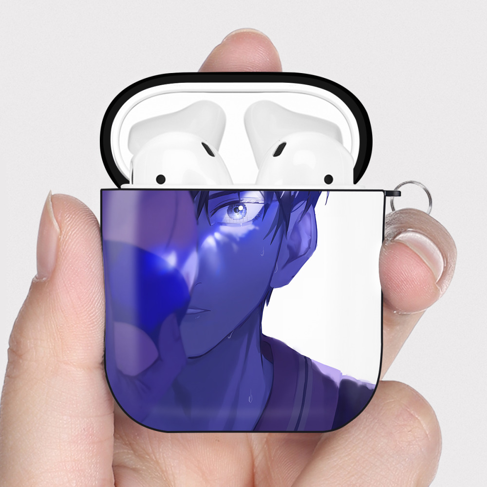 （画像用） ハイキュー!! Haikyu!! AirPods 第2世代保護ケース ハードシェル ブラック 耐衝撃・防指紋・カラビナ付き
