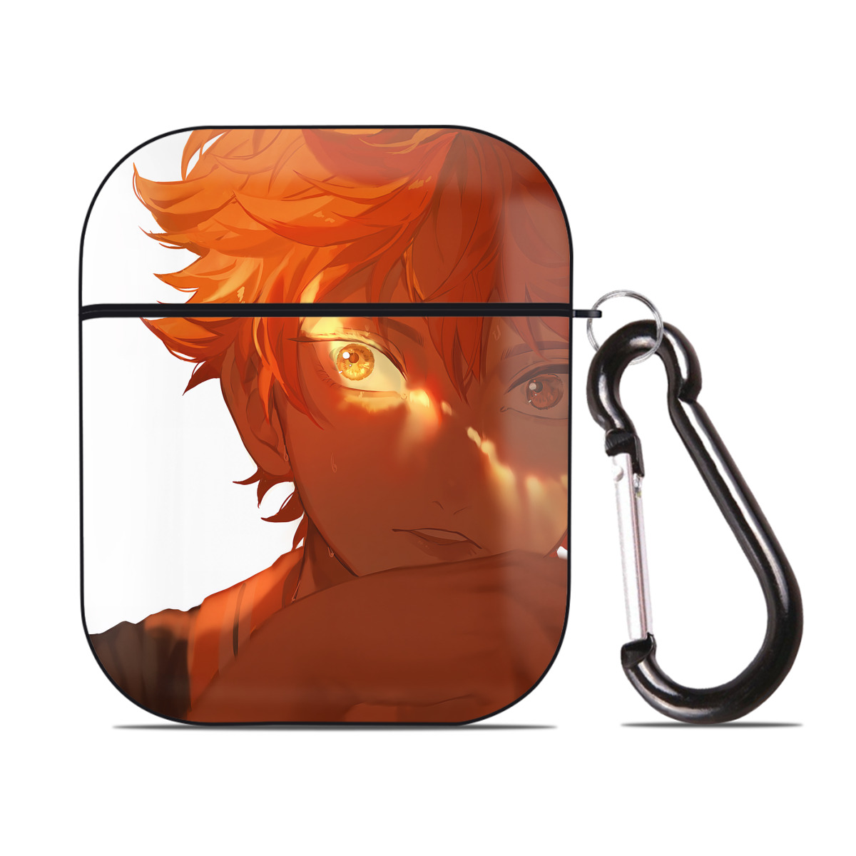 （画像用） ハイキュー!! Haikyu!! AirPods 第2世代保護ケース ハードシェル ブラック 耐衝撃・防指紋・カラビナ付き