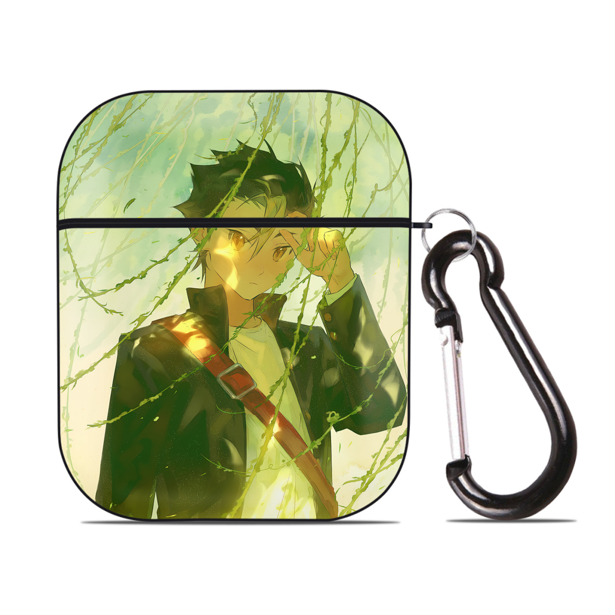 （画像用） ハイキュー!! Haikyu!! AirPods 第2世代保護ケース ハードシェル ブラック 耐衝撃・防指紋・カラビナ付き