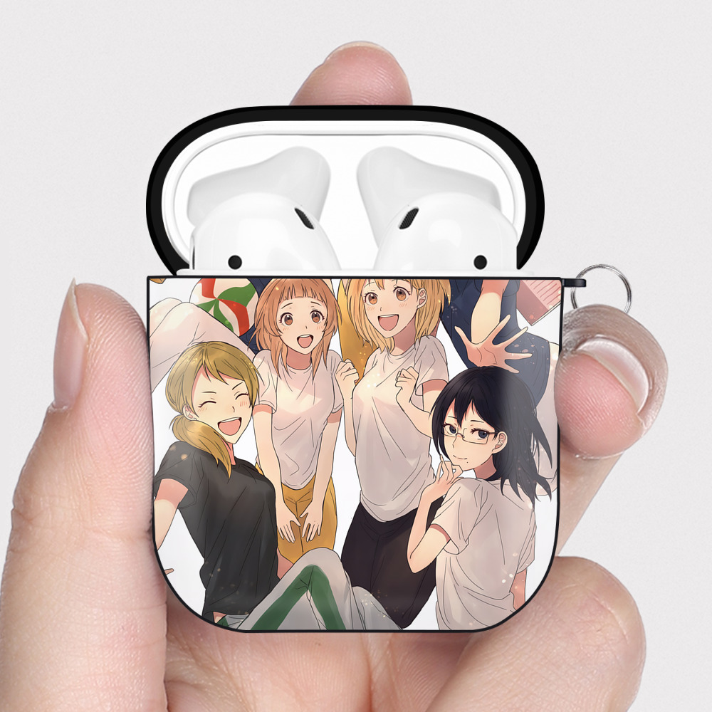 （画像用） ハイキュー!! Haikyu!! AirPods 第2世代保護ケース ハードシェル ブラック 耐衝撃・防指紋・カラビナ付き