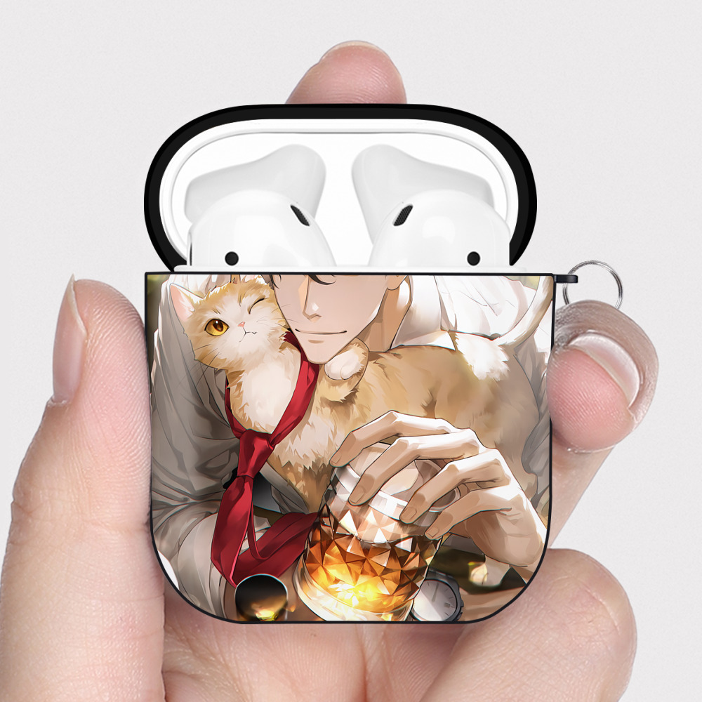 （画像用） ハイキュー!! Haikyu!! AirPods 第2世代保護ケース ハードシェル ブラック 耐衝撃・防指紋・カラビナ付き