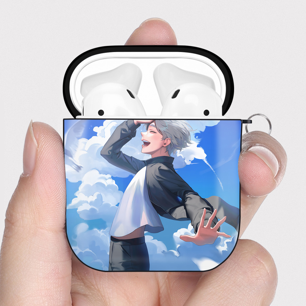 （画像用） ハイキュー!! Haikyu!! AirPods 第2世代保護ケース ハードシェル ブラック 耐衝撃・防指紋・カラビナ付き