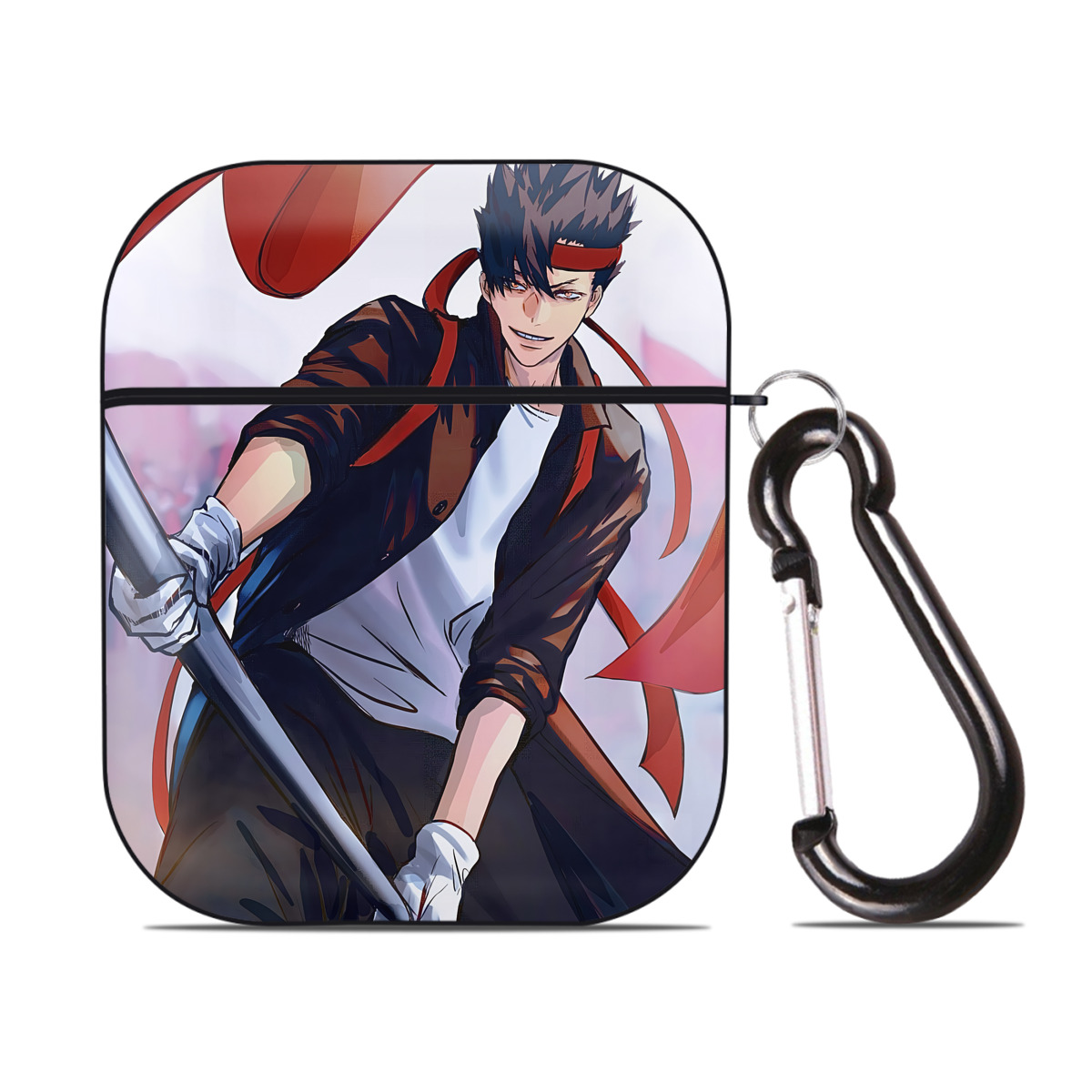 （画像用） ハイキュー!! Haikyu!! AirPods 第2世代保護ケース ハードシェル ブラック 耐衝撃・防指紋・カラビナ付き