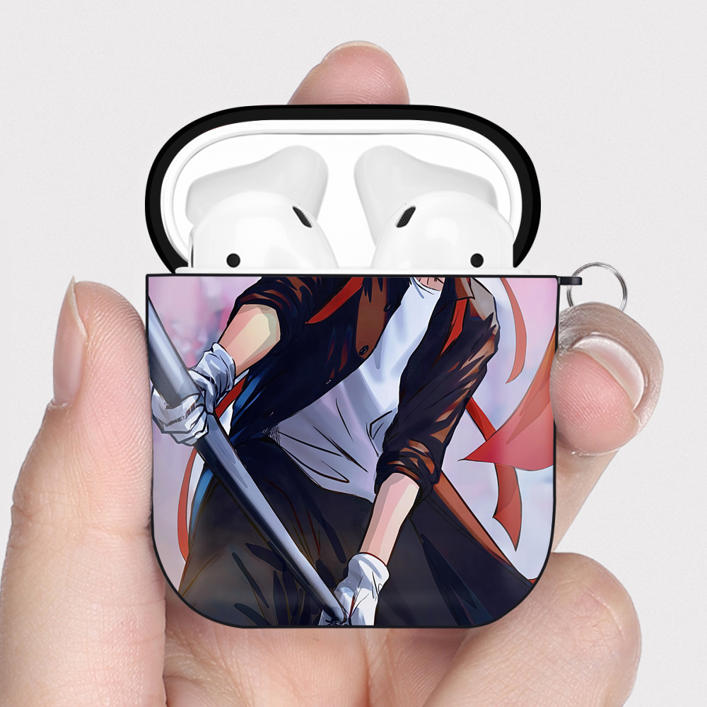 （画像用） ハイキュー!! Haikyu!! AirPods 第2世代保護ケース ハードシェル ブラック 耐衝撃・防指紋・カラビナ付き