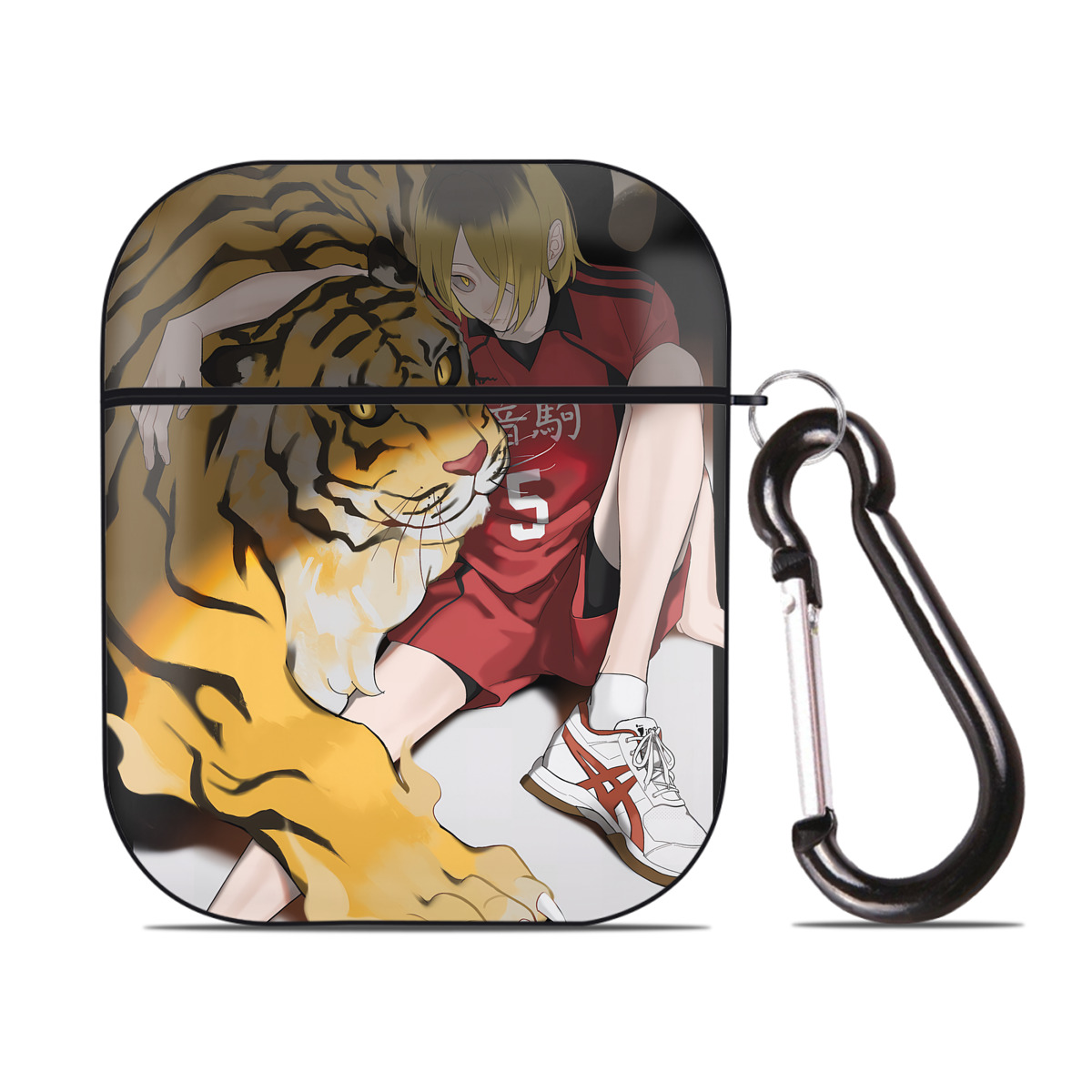 （画像用） ハイキュー!! Haikyu!! AirPods 第2世代保護ケース ハードシェル ブラック 耐衝撃・防指紋・カラビナ付き