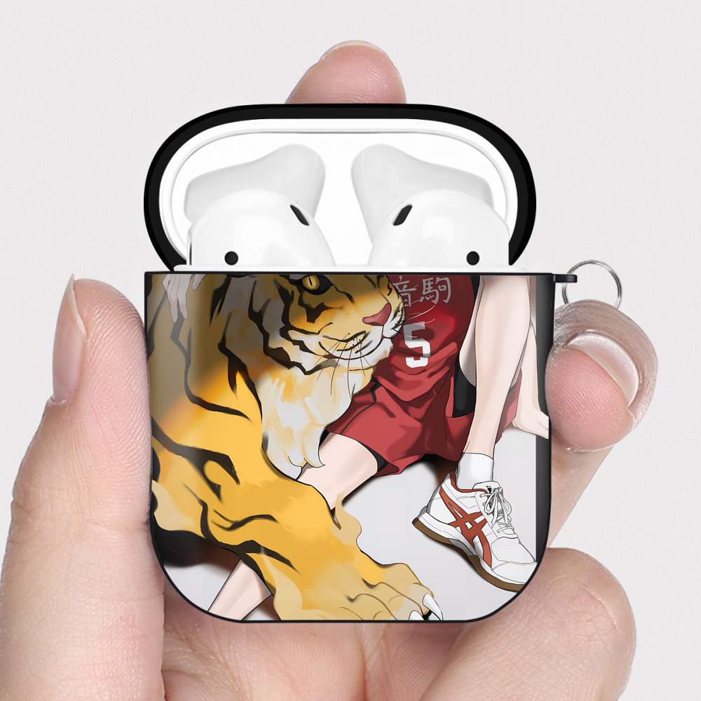 （画像用） ハイキュー!! Haikyu!! AirPods 第2世代保護ケース ハードシェル ブラック 耐衝撃・防指紋・カラビナ付き