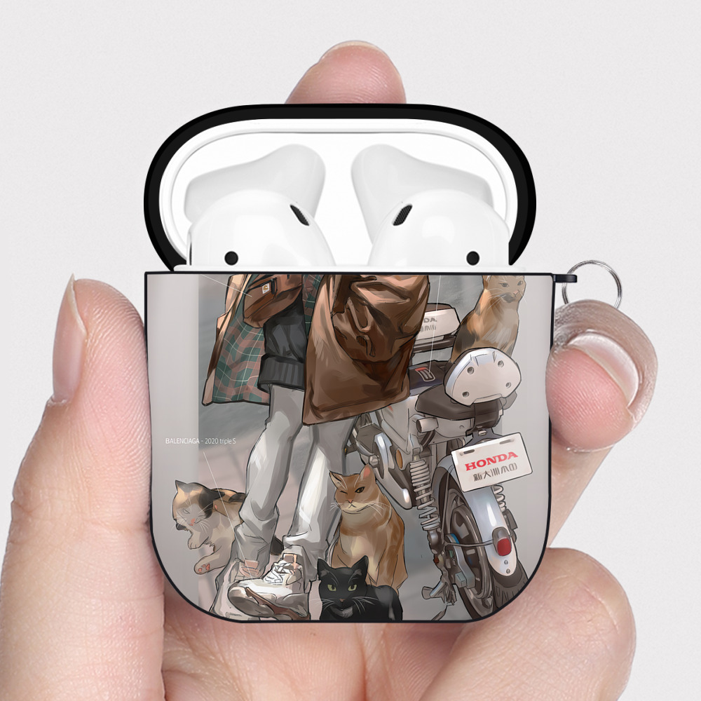 （画像用） ハイキュー!! Haikyu!! AirPods 第2世代保護ケース ハードシェル ブラック 耐衝撃・防指紋・カラビナ付き