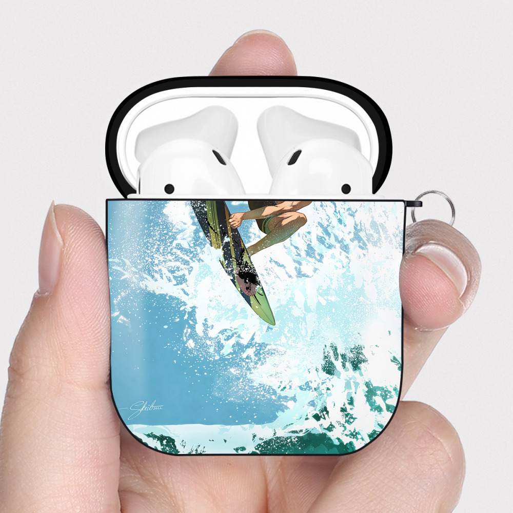 （画像用） ハイキュー!! Haikyu!! AirPods 第2世代保護ケース ハードシェル ブラック 耐衝撃・防指紋・カラビナ付き