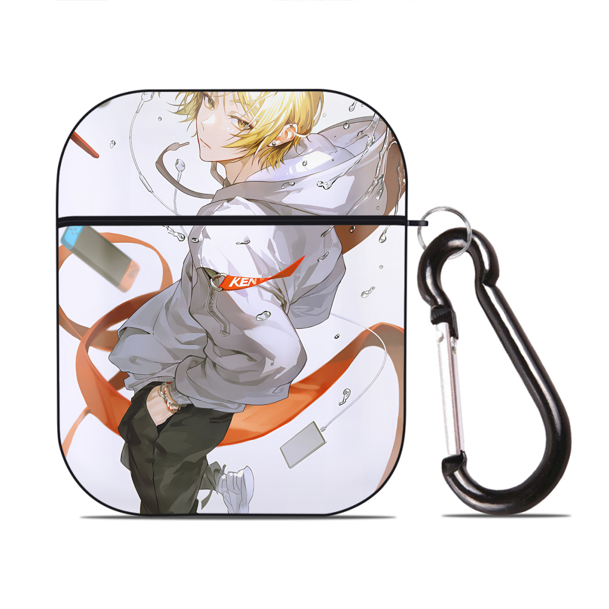 （画像用） ハイキュー!! Haikyu!! AirPods 第2世代保護ケース ハードシェル ブラック 耐衝撃・防指紋・カラビナ付き