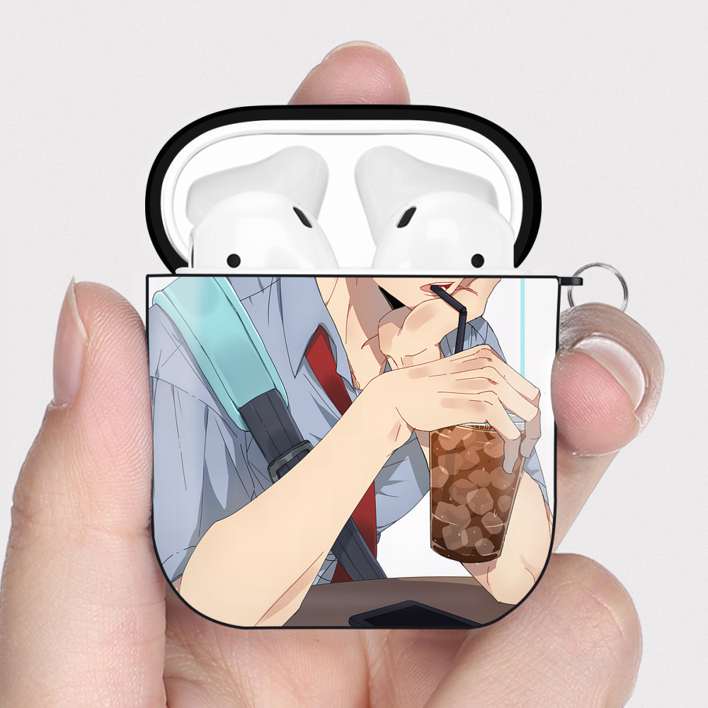（画像用） ハイキュー!! Haikyu!! AirPods 第2世代保護ケース ハードシェル ブラック 耐衝撃・防指紋・カラビナ付き