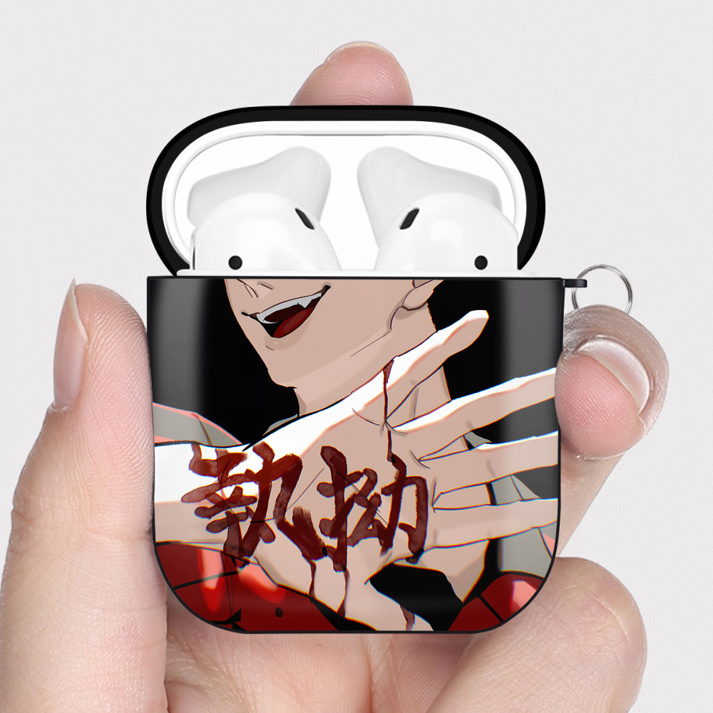 （画像用） ハイキュー!! Haikyu!! AirPods 第2世代保護ケース ハードシェル ブラック 耐衝撃・防指紋・カラビナ付き