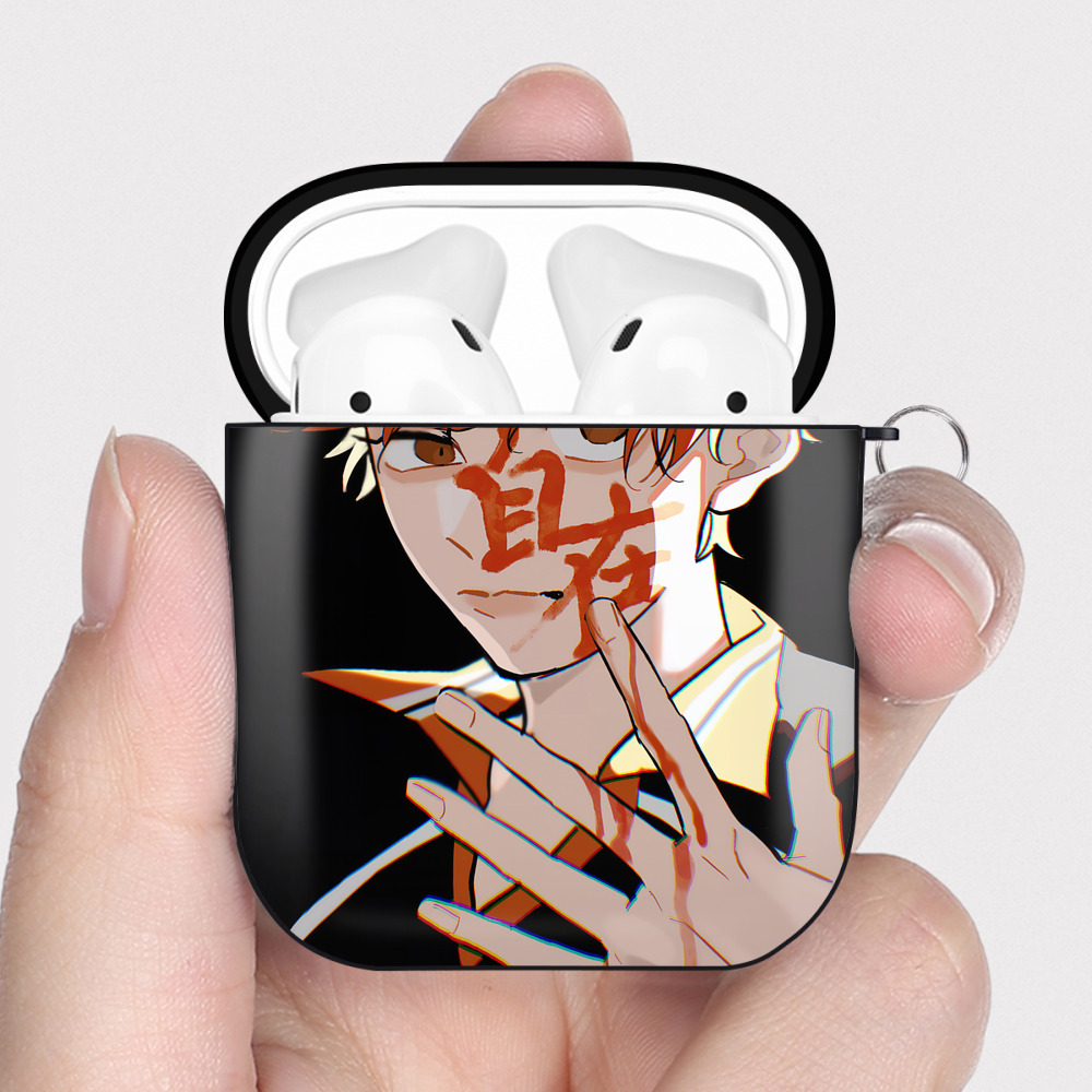 （画像用） ハイキュー!! Haikyu!! AirPods 第2世代保護ケース ハードシェル ブラック 耐衝撃・防指紋・カラビナ付き