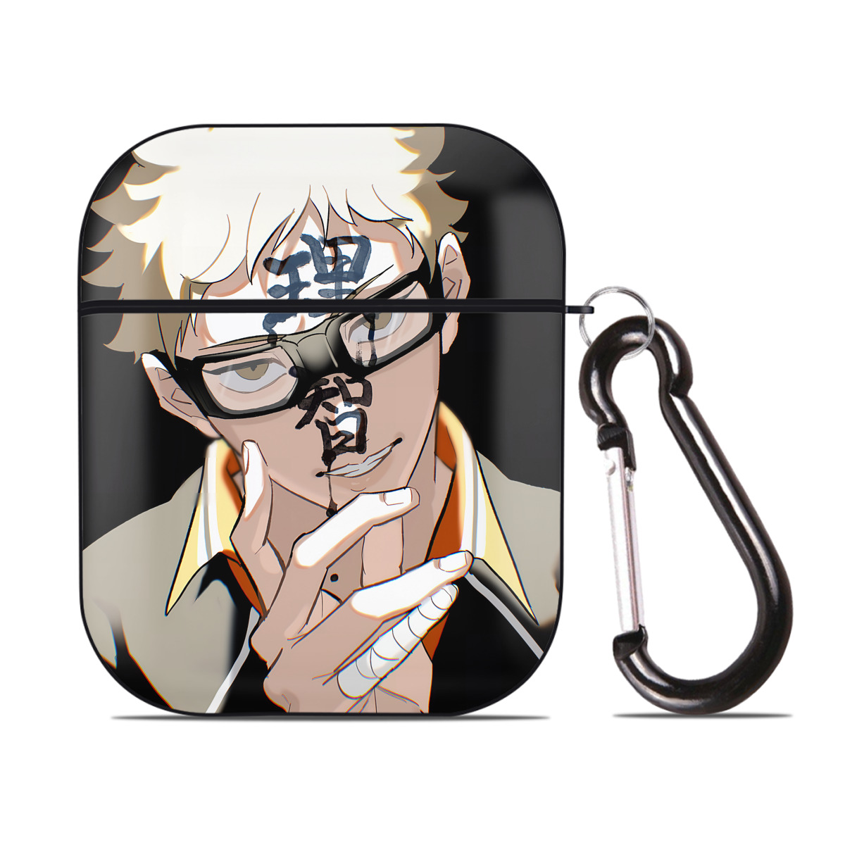 （画像用） ハイキュー!! Haikyu!! AirPods 第2世代保護ケース ハードシェル ブラック 耐衝撃・防指紋・カラビナ付き