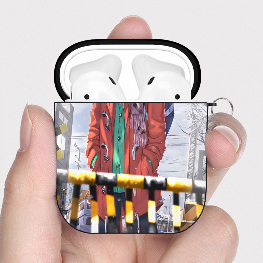 （画像用） ハイキュー!! Haikyu!! AirPods 第2世代保護ケース ハードシェル ブラック 耐衝撃・防指紋・カラビナ付き