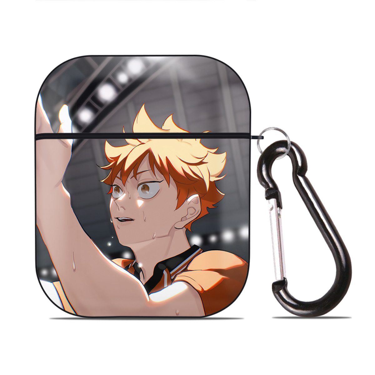（画像用） ハイキュー!! Haikyu!! AirPods 第2世代保護ケース ハードシェル ブラック 耐衝撃・防指紋・カラビナ付き
