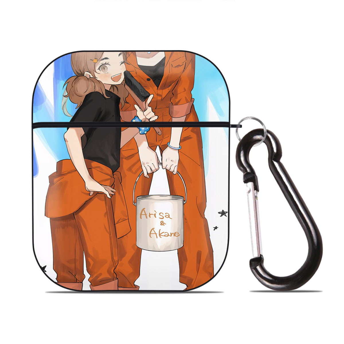 （画像用） ハイキュー!! Haikyu!! AirPods 第2世代保護ケース ハードシェル ブラック 耐衝撃・防指紋・カラビナ付き