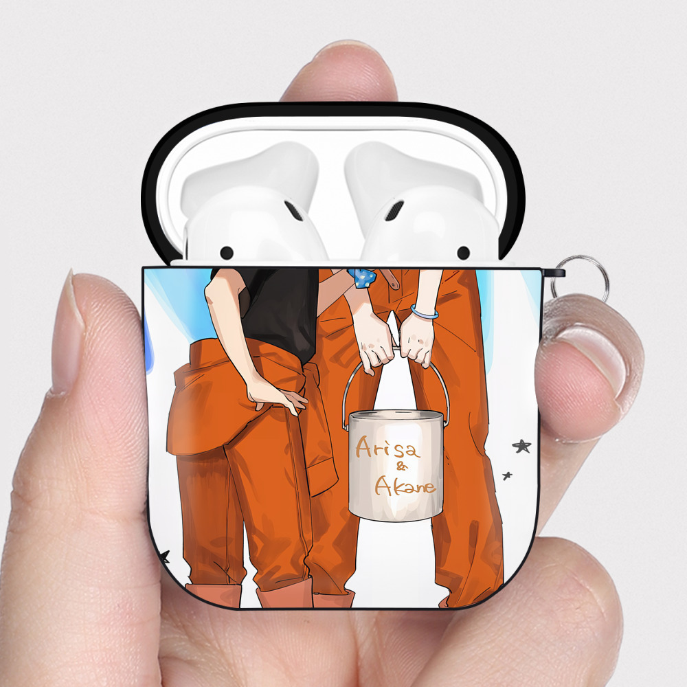 （画像用） ハイキュー!! Haikyu!! AirPods 第2世代保護ケース ハードシェル ブラック 耐衝撃・防指紋・カラビナ付き