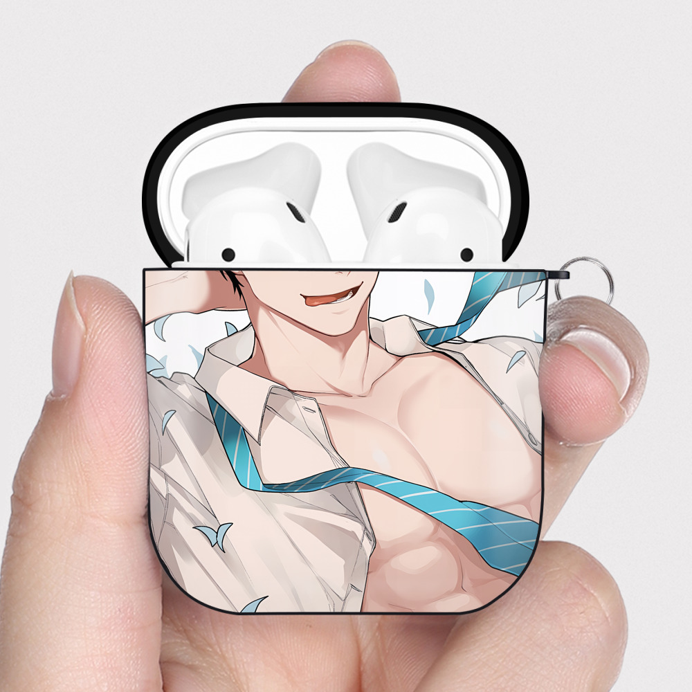 （画像用） ハイキュー!! Haikyu!! AirPods 第2世代保護ケース ハードシェル ブラック 耐衝撃・防指紋・カラビナ付き