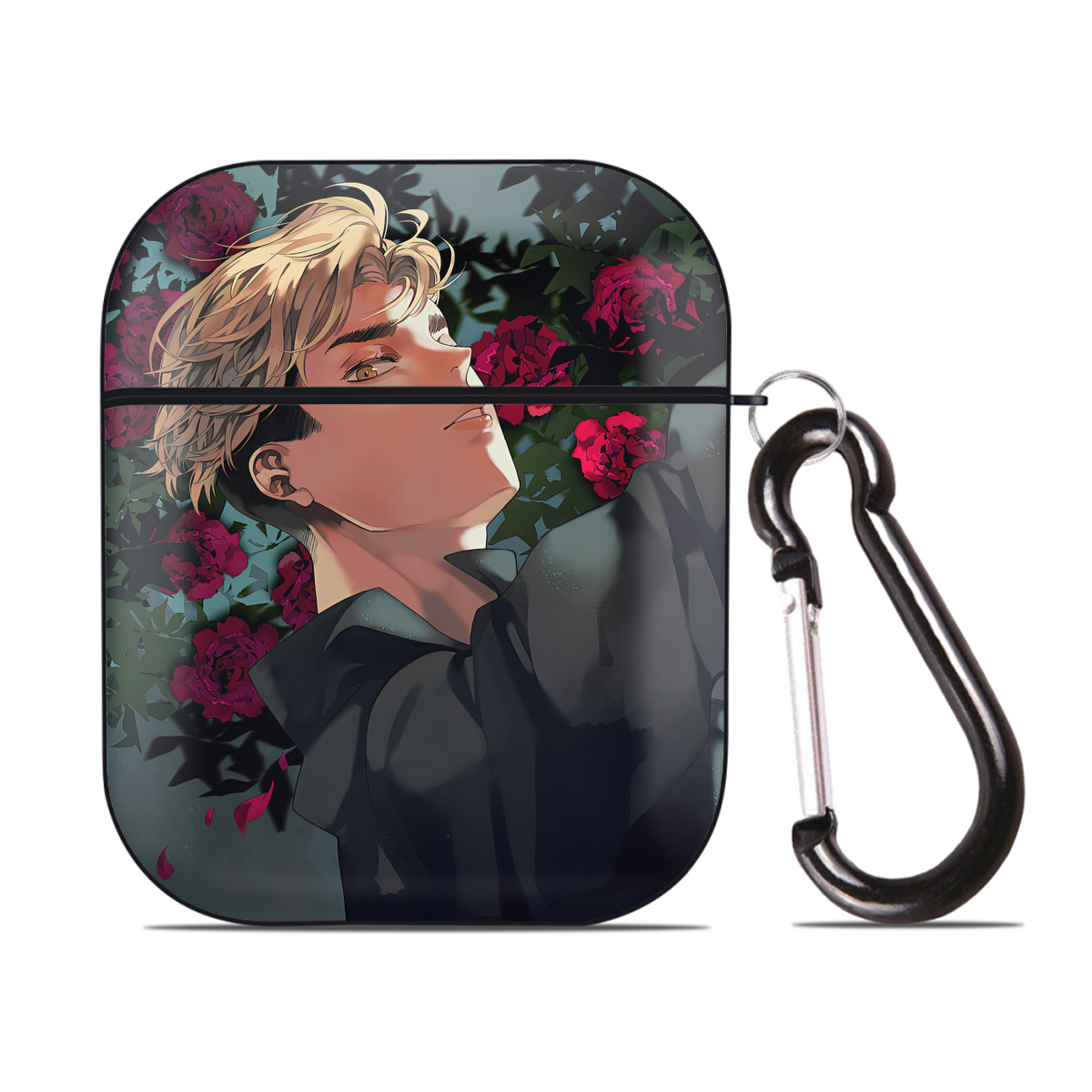 （画像用） ハイキュー!! Haikyu!! AirPods 第2世代保護ケース ハードシェル ブラック 耐衝撃・防指紋・カラビナ付き