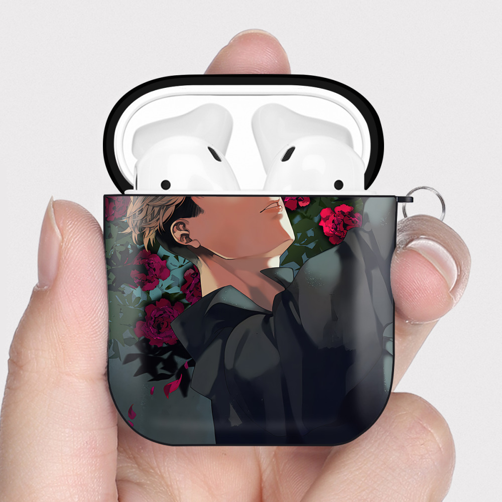 （画像用） ハイキュー!! Haikyu!! AirPods 第2世代保護ケース ハードシェル ブラック 耐衝撃・防指紋・カラビナ付き