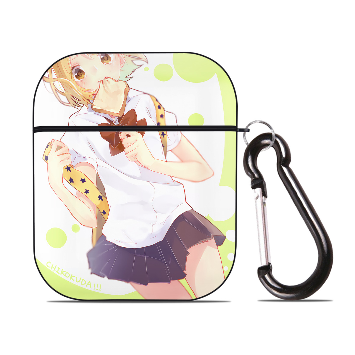 （画像用） ハイキュー!! Haikyu!! AirPods 第2世代保護ケース ハードシェル ブラック 耐衝撃・防指紋・カラビナ付き