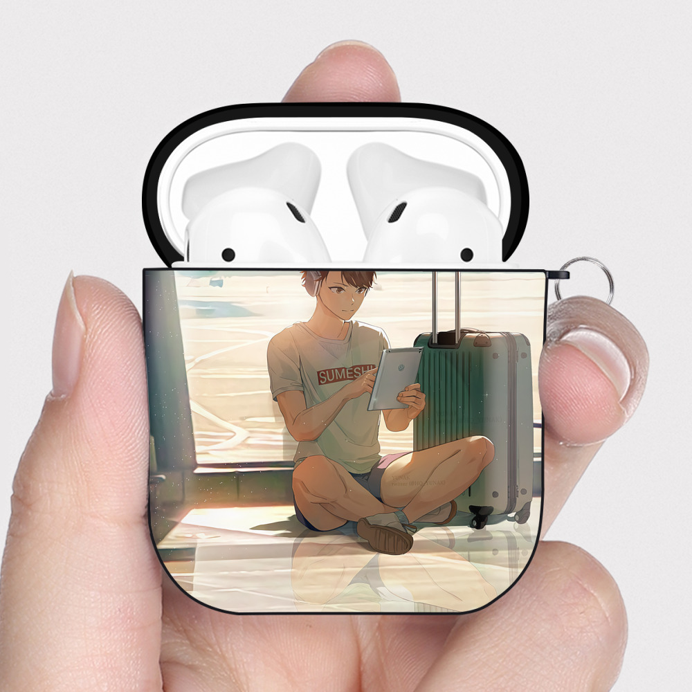 （画像用） ハイキュー!! Haikyu!! AirPods 第2世代保護ケース ハードシェル ブラック 耐衝撃・防指紋・カラビナ付き