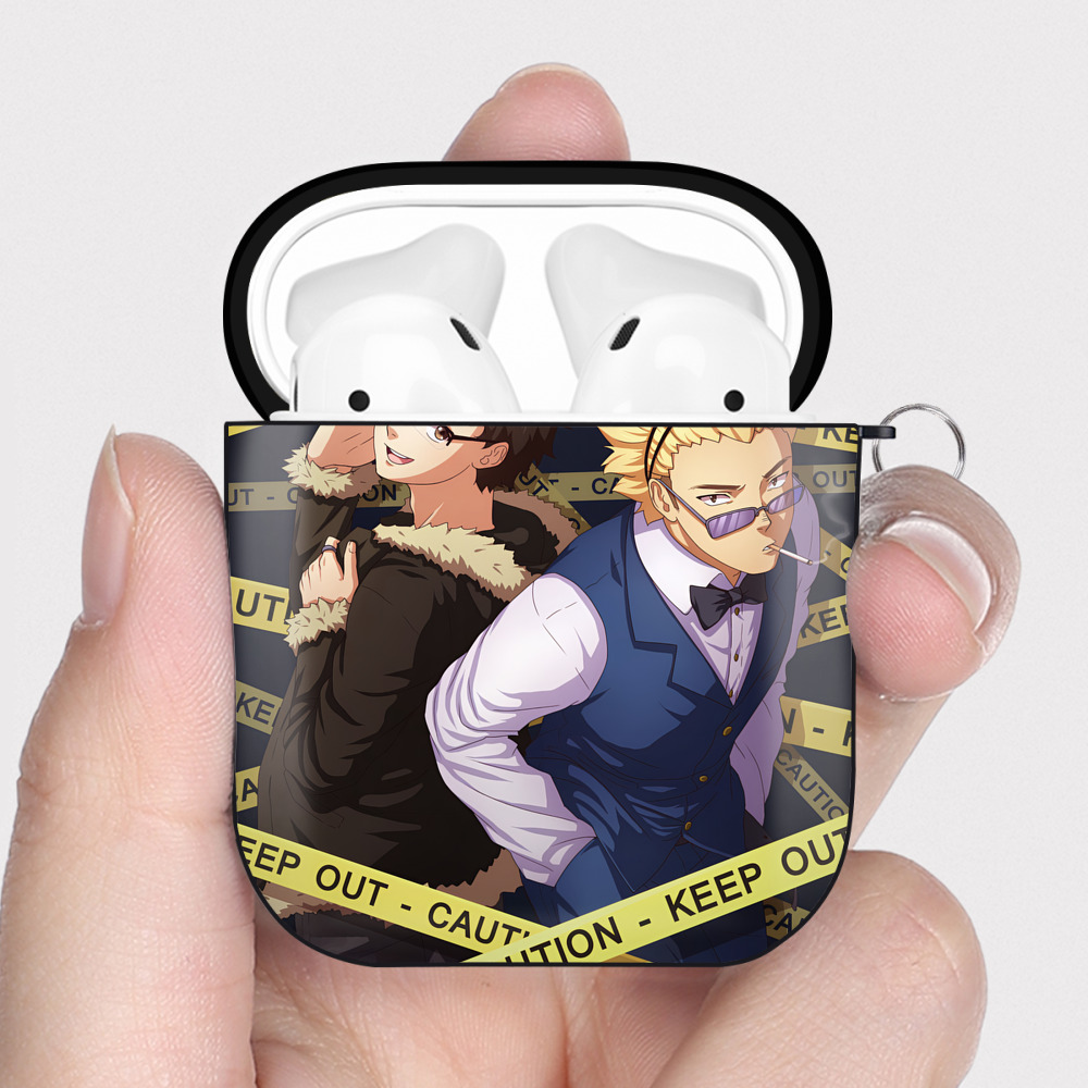 （画像用） ハイキュー!! Haikyu!! AirPods 第2世代保護ケース ハードシェル ブラック 耐衝撃・防指紋・カラビナ付き