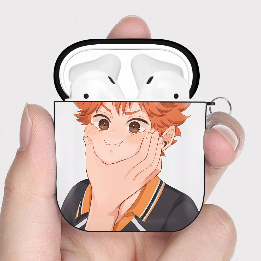 （画像用） ハイキュー!! Haikyu!! AirPods 第2世代保護ケース ハードシェル ブラック 耐衝撃・防指紋・カラビナ付き